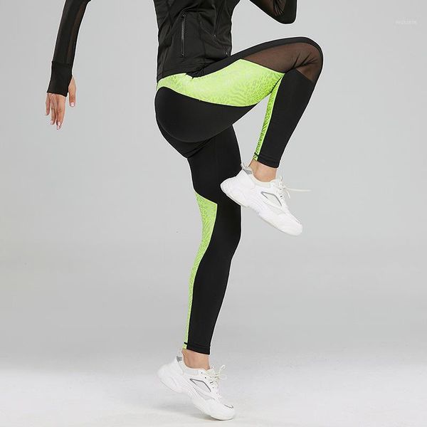 

seamless leggings stretch yoga pants women high waist hip-lift fluorescent green slim gym clothing leggins summer running tights outfit