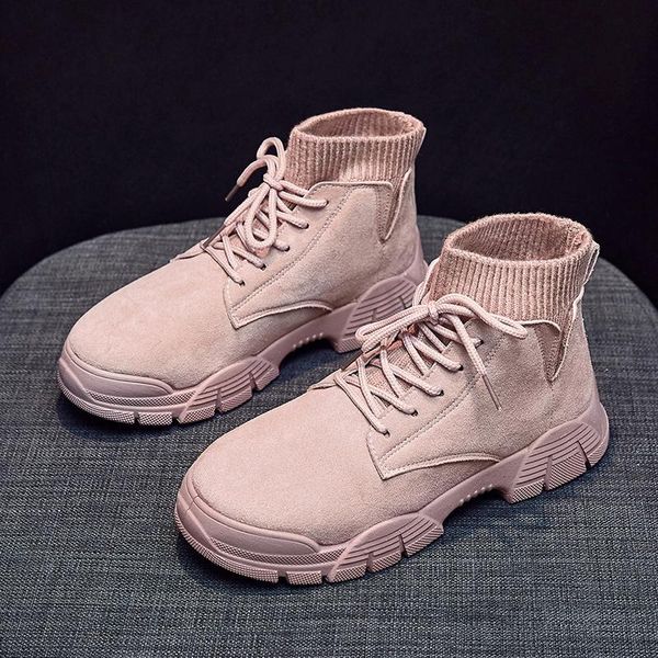 

boots women casual shoes fashion leisure sneakers pink booties autumn winter woman botas mujer designer, Black