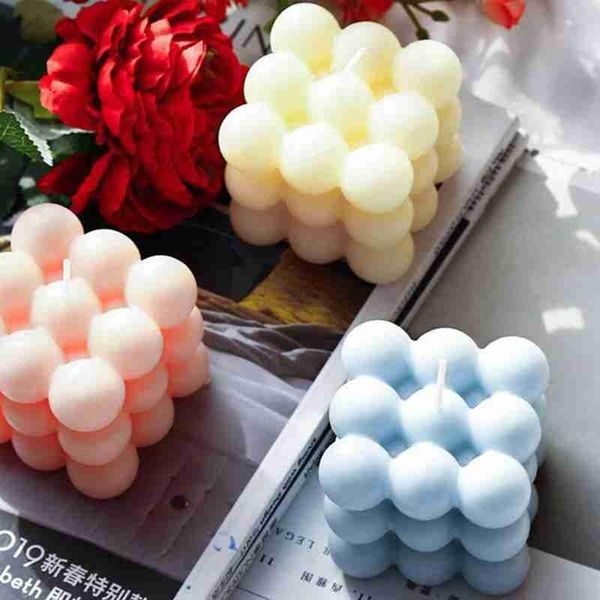 

cube candle wax round soy candles scented home deor cute small bubble