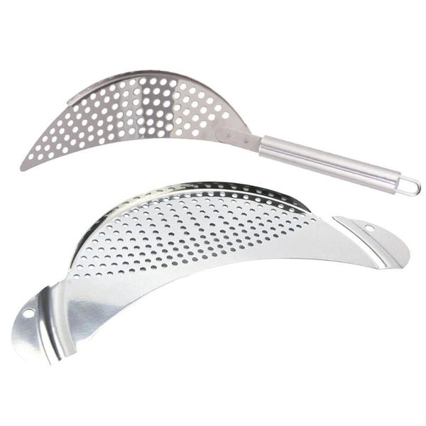 

coffee filters 1 set of 2 pcs stainless steel pan pot drainer spaghetti pasta strainers