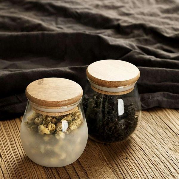

storage bottles & jars 1pc glass tea jar style tins caddy sealed moisture-proof tank portable for travelling