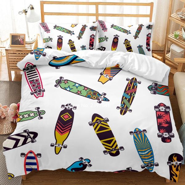 

bedding sets cool fashion scooter quilt cover pillowcase 2-3 pieces children cartoon set  king full size boys bedroom decor