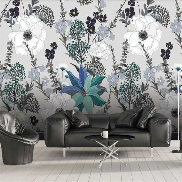 

wallpapers milofi custom 3d wallpaper mural european tropical plants leaves flowers background wall for living room bedroom decoration