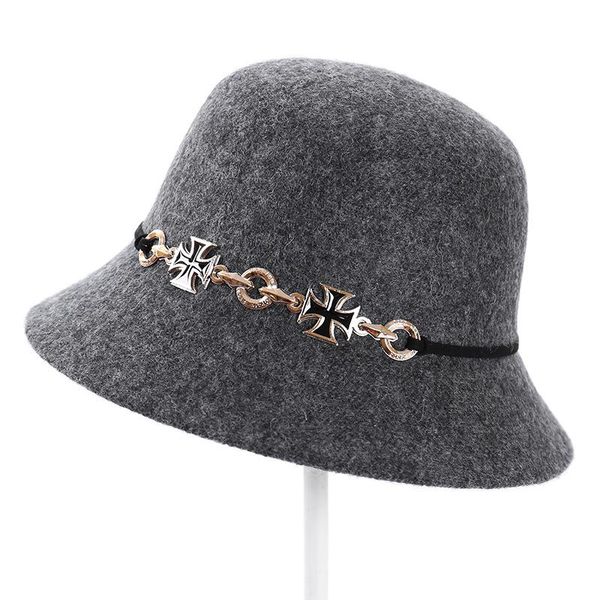 

stingy brim hats lady warm fedoras hat female dome wool cap girls fedora adjustable party caps a87, Blue;gray