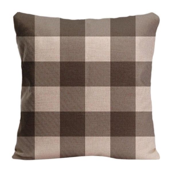 

two sides printing cotton linen black and white lattice throw pillow case decorative cushion cover high-quality for sofa cushion/decorative