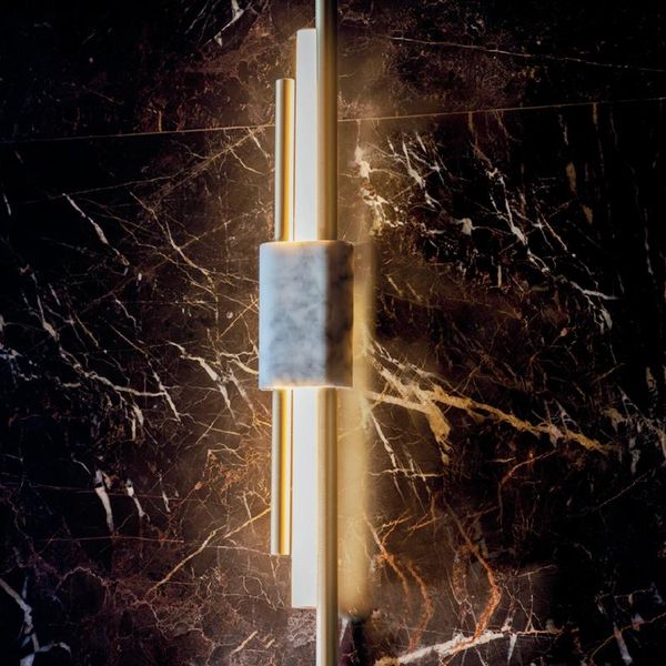 

wall lamp modern creative marble led designer minimalist copper metal villa lights decorative lighting light fixtures