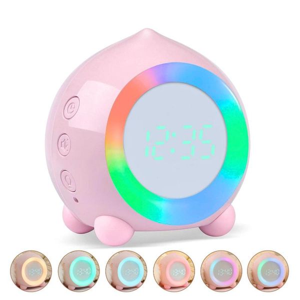 

desk & table clocks kids bedroom peach shaped sunrise simulator convenient practical stylish multifunctional digital alarm clock with wake u