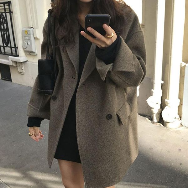 

women's wool & blends recommend gaoji ganfeng's double faced coat in autumn and winter of 2021, Black