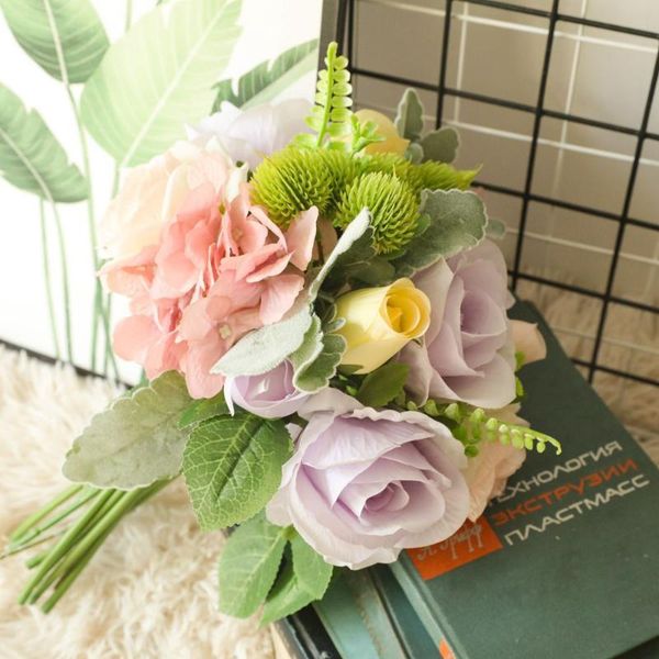 

decorative flowers & wreaths home living room decor table display flores artificiales fake flower artificial rose bouquet wedding decoration