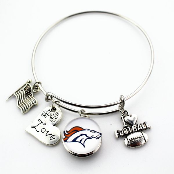 

charm diy us team american football conference west denver swing diy woven bracelet sports jewelry accessories, Bronze;silver