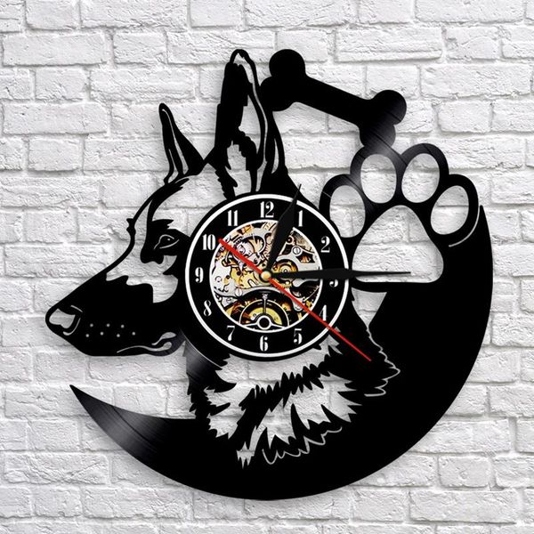 

wall clocks german shepherd dog clock home decor breeds record vintage gift