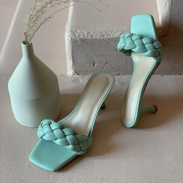 

slippers mljuese 2021 women soft rome style summer open toe blue color high heels flop flips sandals party wedding size 40, Black