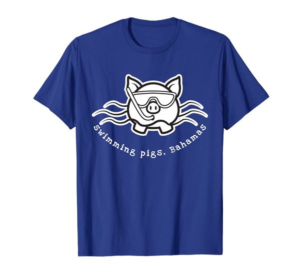 

bahamas swimming pig with mask and snorkel, White;black
