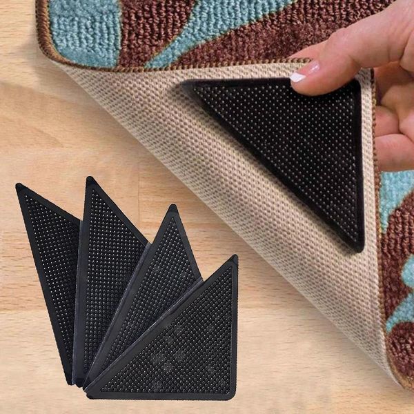 

bath mats 4pcs/set anti-slip stickers bathroom floor mat non-slip corners pad pu safe durable carpet auxiliary self-adhesive pads