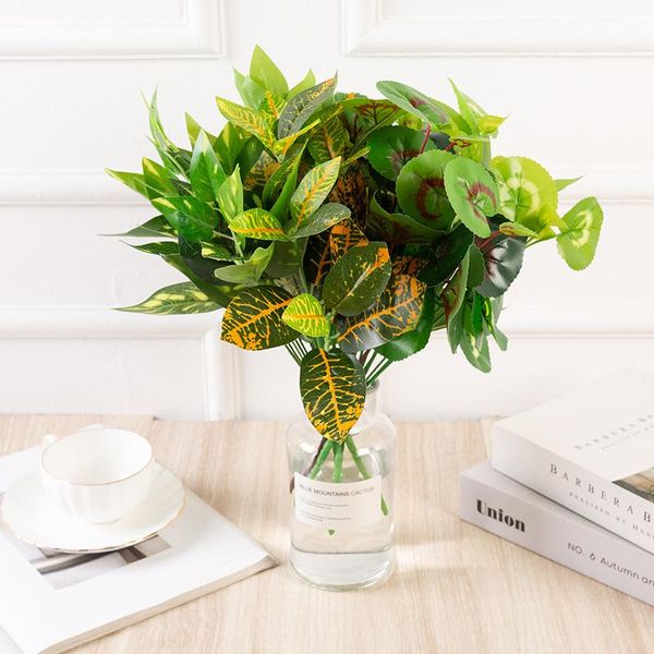 

decorative flowers & wreaths 1 bouquet artificial plants 7 forks begonia scindapsus plastic fake home garden decoration wedding wall outdoor