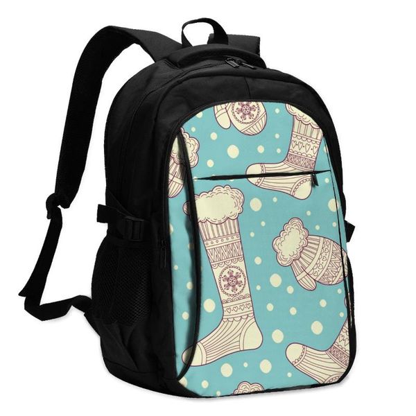 

backpack usb charging lapwomen's for teenage students girls school cute mittens and wool socks travel bagpack