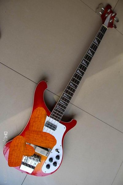 

custom 4003 electric bass in splattered maple colored