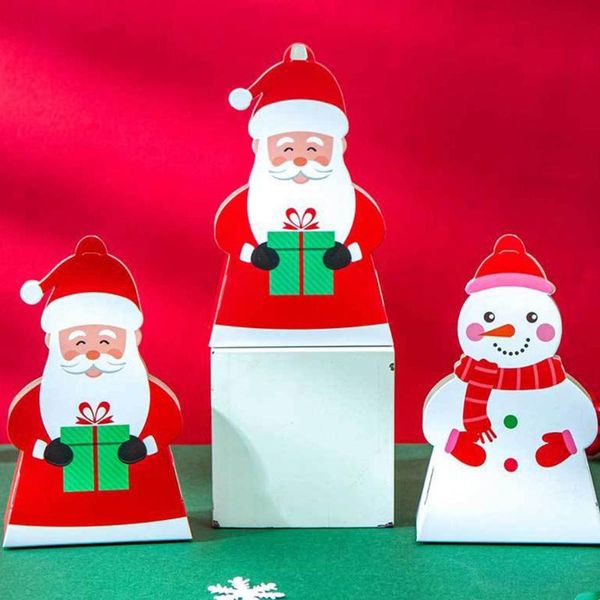 

christmas decorations 5pcs kids gifts candy box storage case carton santa claus boxs boxes gift bags xmas tree packing bag