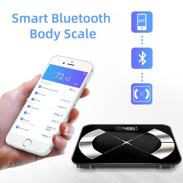 

bluetooth body fat scale electronic scales led digital bathroom weight scale smart balance body composition analyzer