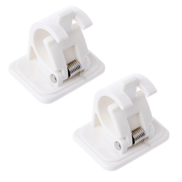 

2pcs self adhesive curtain rods white hanger crossbar clips wall hooks 28gf & rails