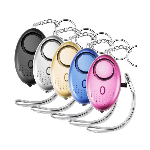 130 DB Safeound Security Security Alarme Keychain Luz Auto Defesa Dispositivo Eletrônico Como Decoração de Saco para Mulheres, Crianças, Meninas