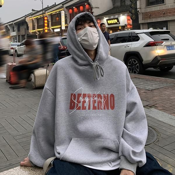 

men's hooded sweater in spring and autumn hoodies & sweatshirts, Black