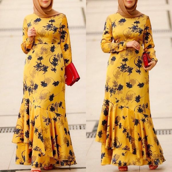 

ethnic clothing ramadan eid big swing printed abaya dubai kaftan muslim cardigan abayas women casual robe femme caftan islam clothes f2963, Red