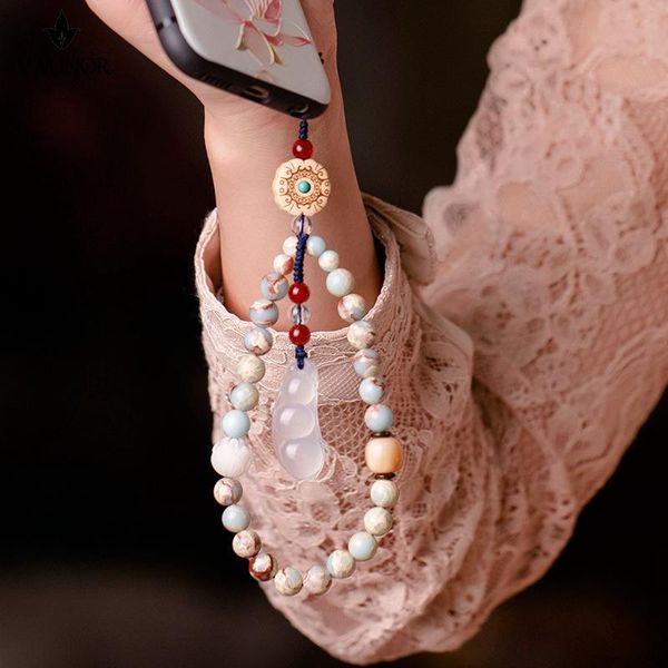 

shoushan stone vintage pendant creative personality mobile phone lanyard/mobile chain a049 charm bracelets, Golden;silver