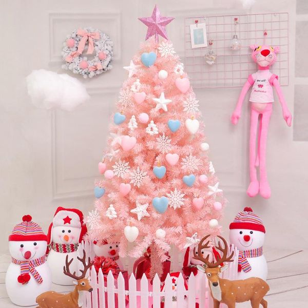 

christmas decorations pink tree set 60cm encrypted creative pvc cabinet window year gifts