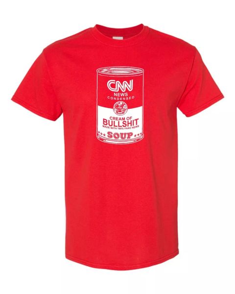 

cnn fake news cream of bullsh*t bs soup men's t-shirt 1102, White;black