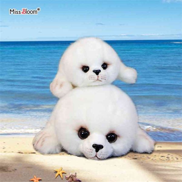 Drop Soft Cute Seals Plüschtier Welttier Löwe Gefüllte Puppe Große Augen Baby Geburtstagsgeschenk für Kinder Mädchen 210728