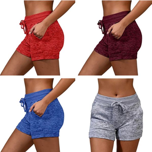 

2021 women shorts girl sports gym compression phone pocket wear under base layer short pants athletic solid tights running outdoor, Brown;gray