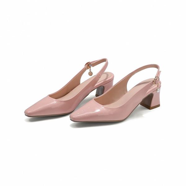 

dress shoes eur size 33-48 square heels women ladies slingback pumps woman female dropping pearls spring summer zapatos de mujer, Black