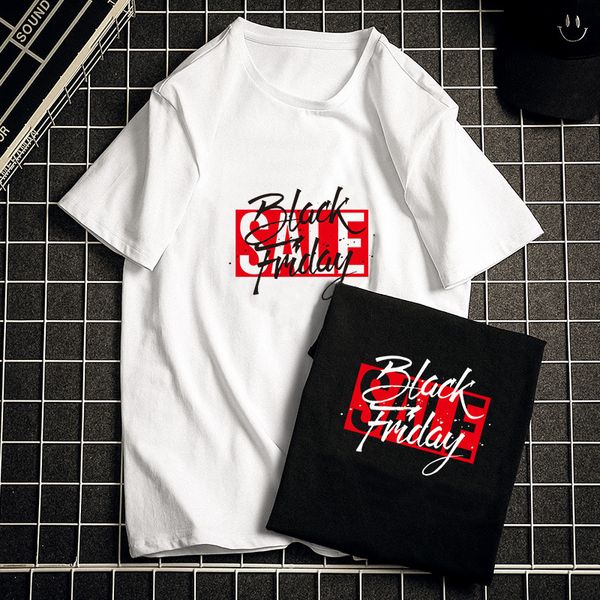 

summer men's short half sleeve loose casual bottom shirt cotton t-shirt fashion brand printed top, White;black
