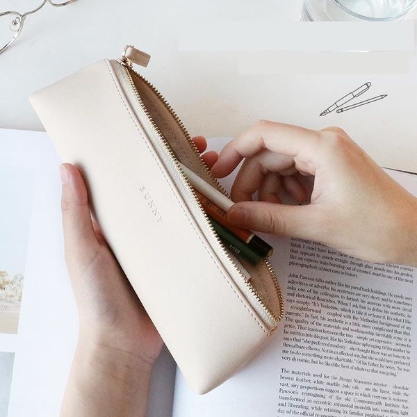 

DHb xinde lover leather triangle case pencil bags stationery boxseries creative pencil case hand account stationery bag 6 choices