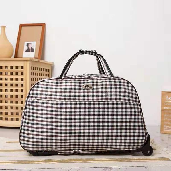 

duffel bags light pull rod female hand luggage large capacity canvas student cute bag
