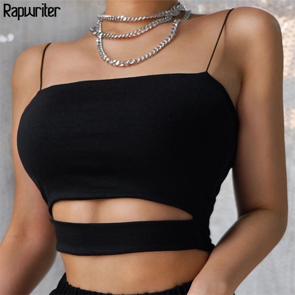 

hollow out black summer crop women backless camis woman cloth solid fitness streetwear female 210510, White