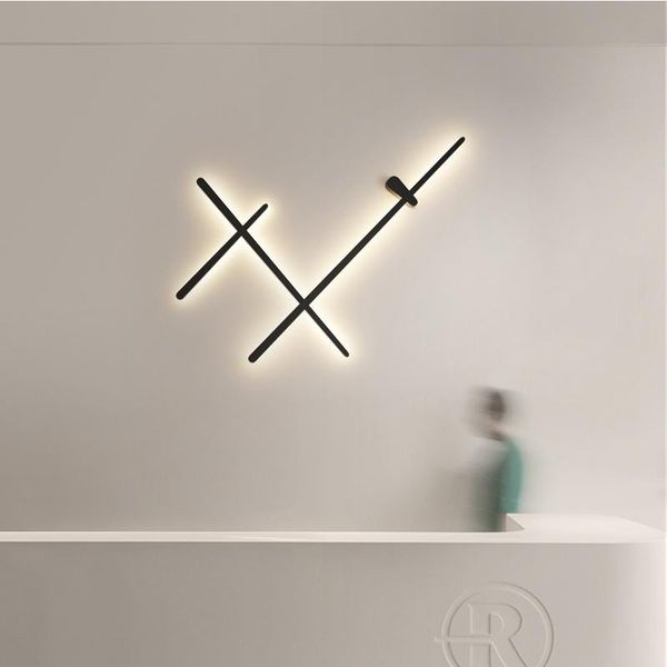 

wall lamp black color metal art modern led light fixture