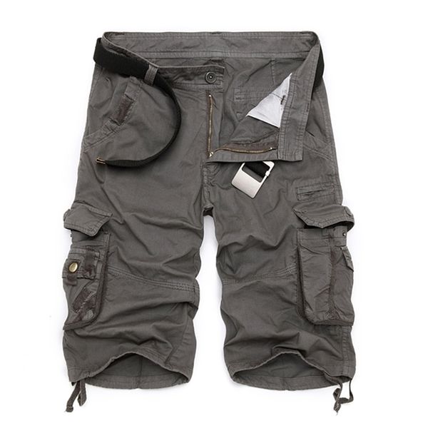

mens military cargo shorts brand army camouflage tactical men cotton loose work casual short pants plus size 210806, White;black