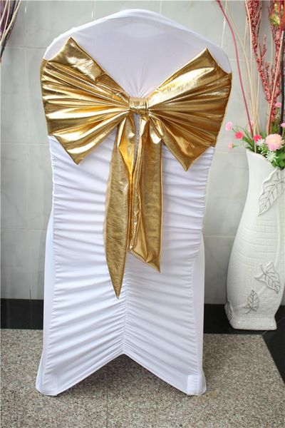 

chair covers 50pcs shiny foil sliver two-way stretch spandex bands / lycra band for cover