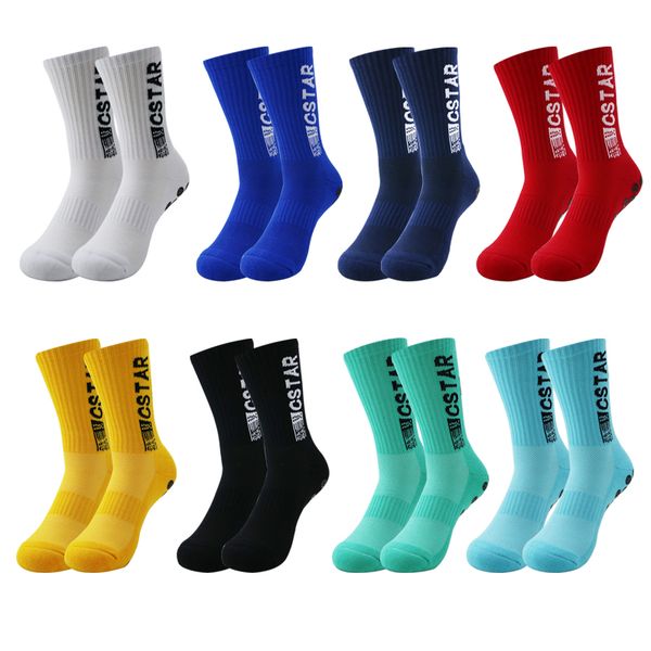 

anti-slip breathable football socks men summer running cotton rubber soccer women cycling sports accessorie football grip sock, Black