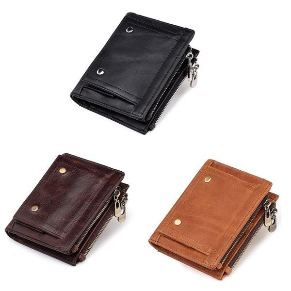 

men's rfid business leather wallet pocket holder bifold purse wallets, Red;black
