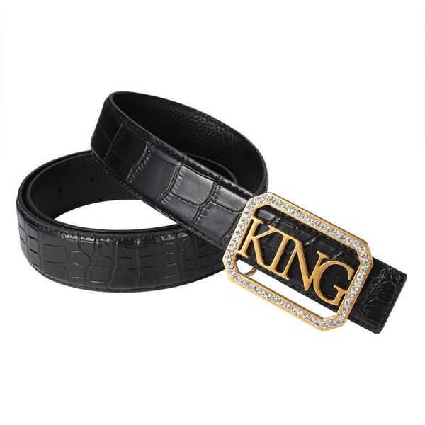 

belts personalized custom women's rhinestone belt buckle accessories with fashion crocodile pattern leather gift for friend, Black;brown