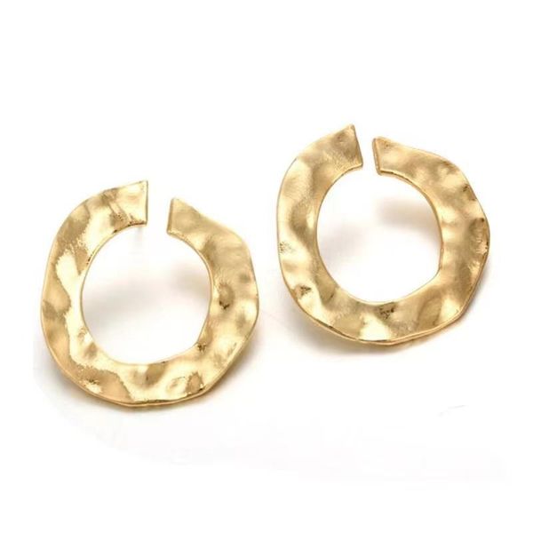 

hoop & huggie euro-american style simple retro semi-cool c-shaped bow-shaped notch earrings, Golden;silver