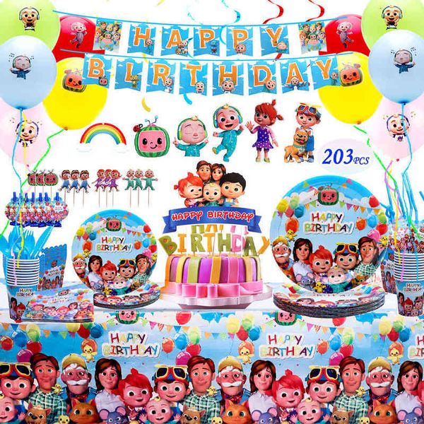 

super baby cocomelon children's party tableware set paper tray