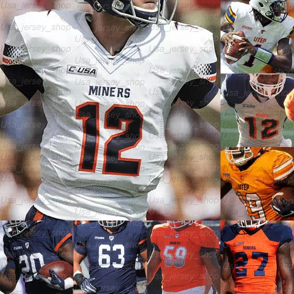 

custom utep miners college football jerseys locksley treyvon hughes cowing justin garrett tre'shon wolf praise amaewhule, Black