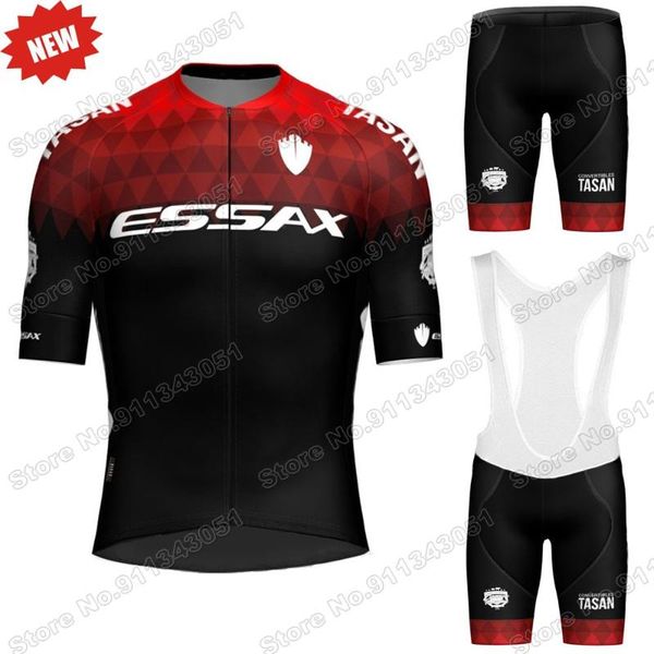 

racing sets 2021 team essax cycling jersey set men's clothing race bike bib shorts suit mtb bicycle summer maillot culotte, Black;blue