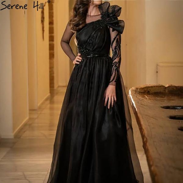 

party dresses serene hill black satin a-line evening gowns 2021 beaded for woman wedding la71213, White;black