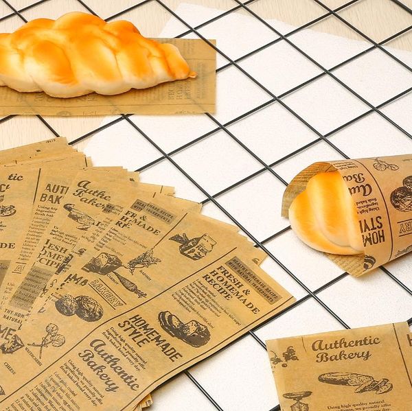 

baking & pastry tools 50pcs 25x10cm oil-proof paper bread sandwich wrap wax kitchen supplies bakeware