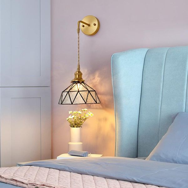 

wall lamp crystal sconce lighting nordic decoration home wood rope corridor dining room living